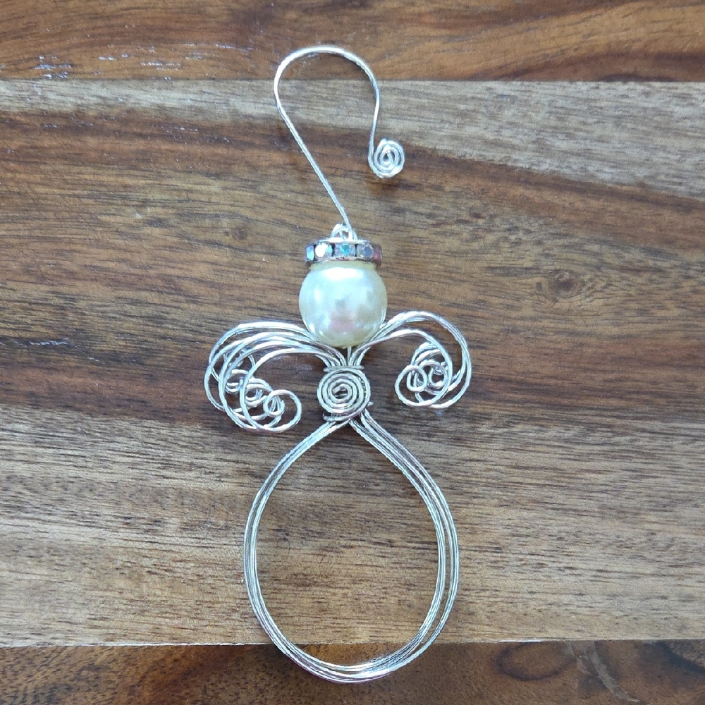 Handcrafted Silver Wire Wrapped Angel Ornament